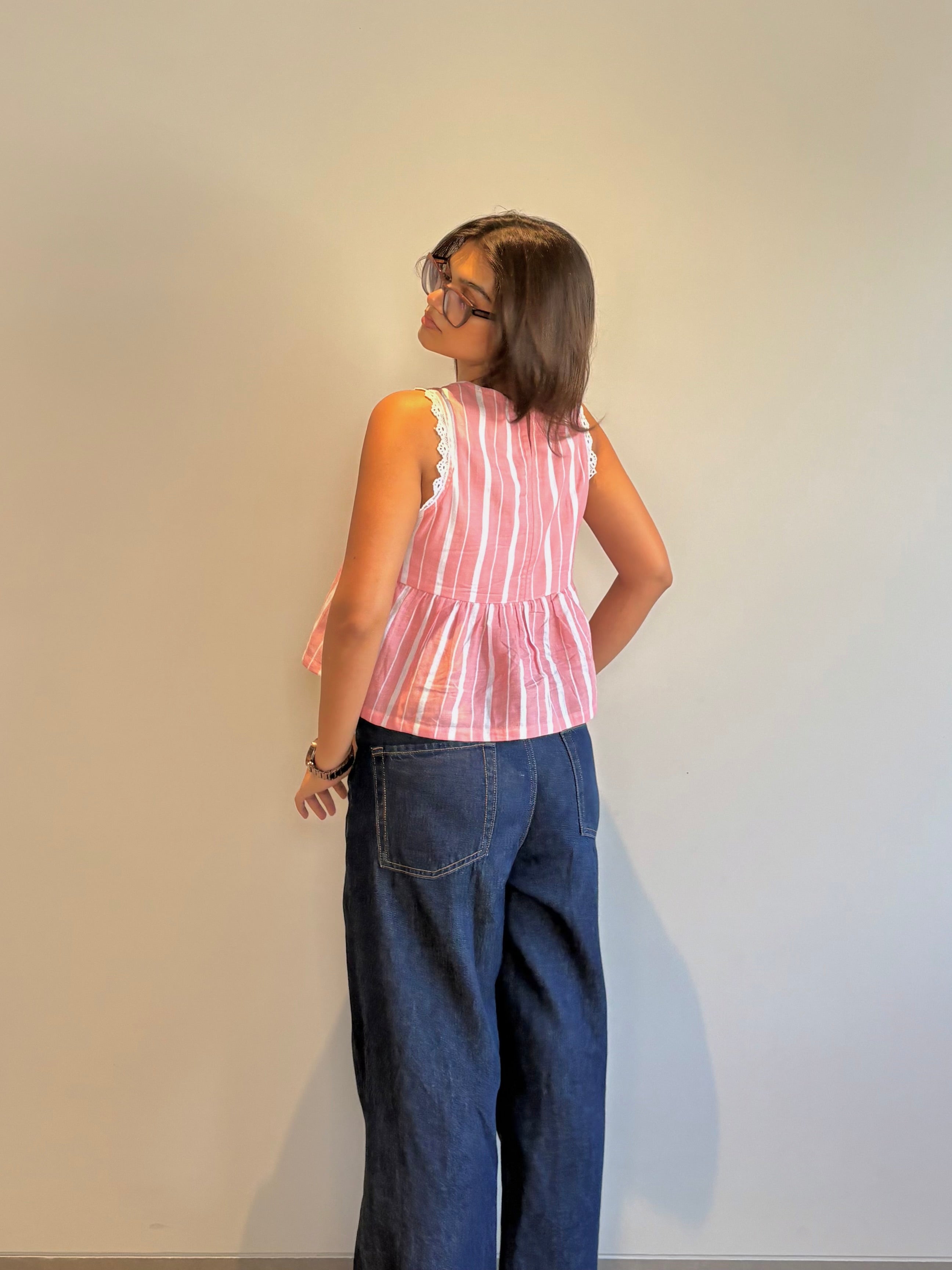Pink Striped Top