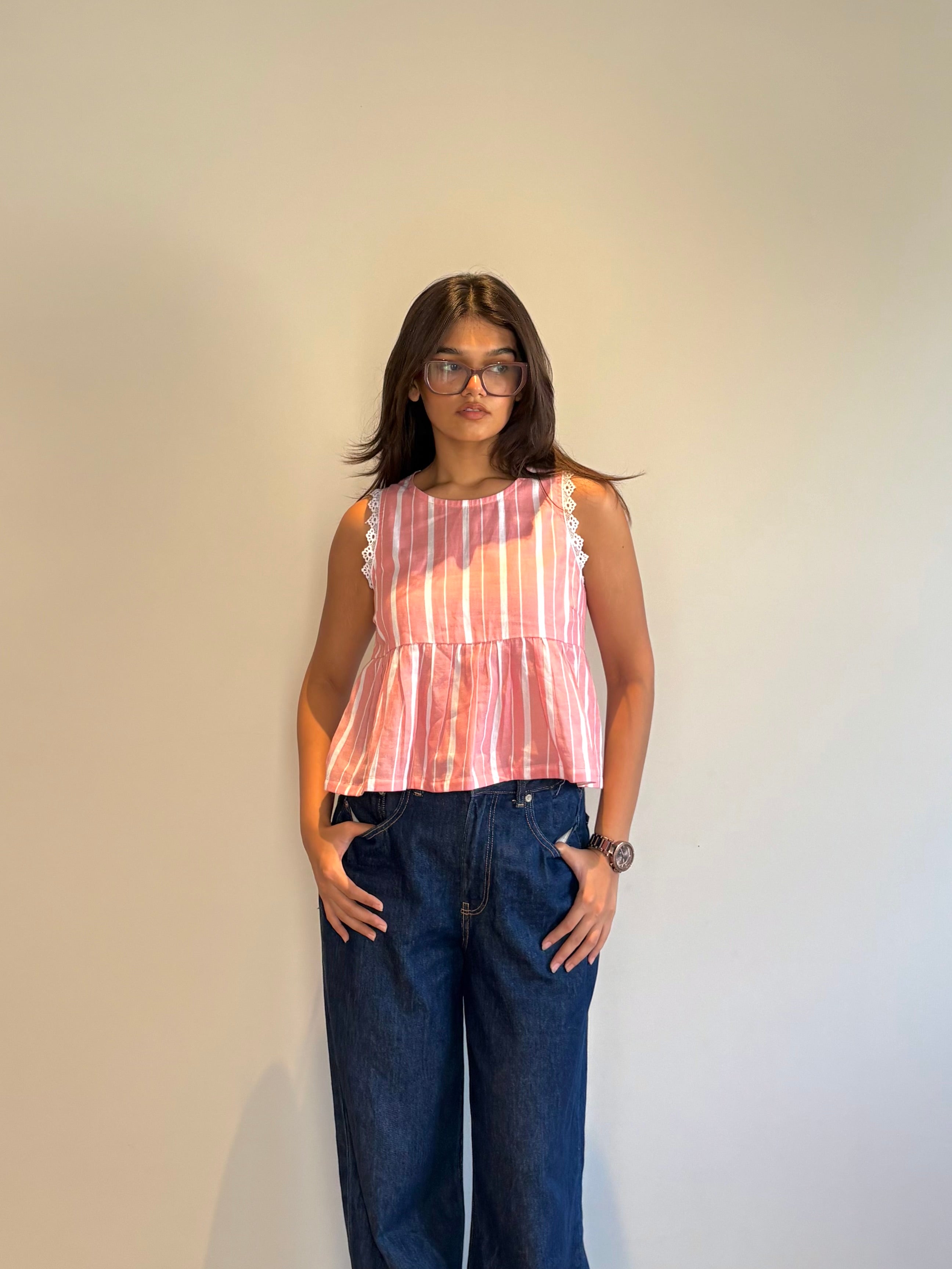 Pink Striped Top