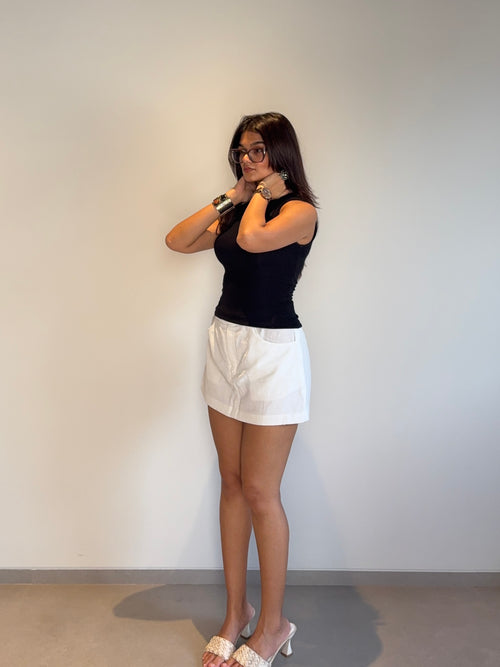 White Linen Skirt