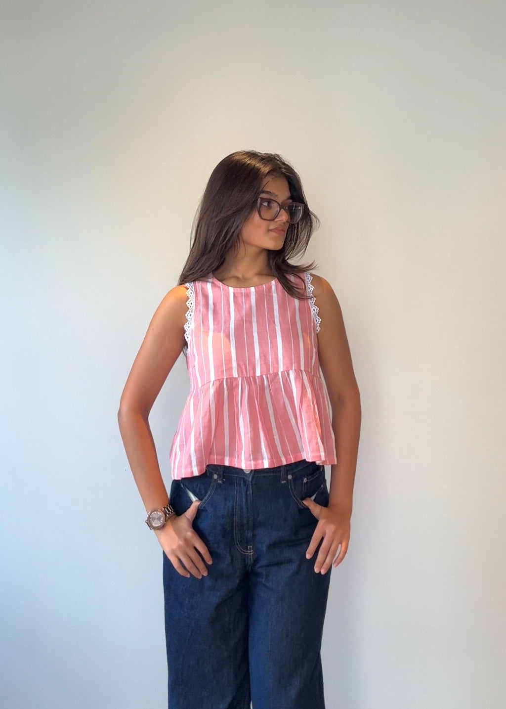 Pink Striped Top