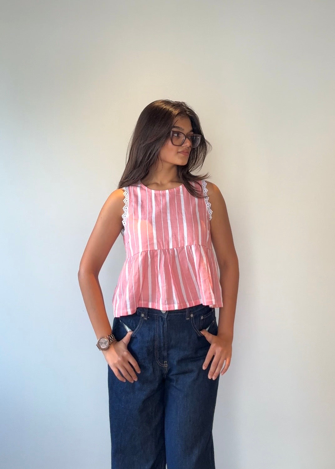 Pink Striped Top