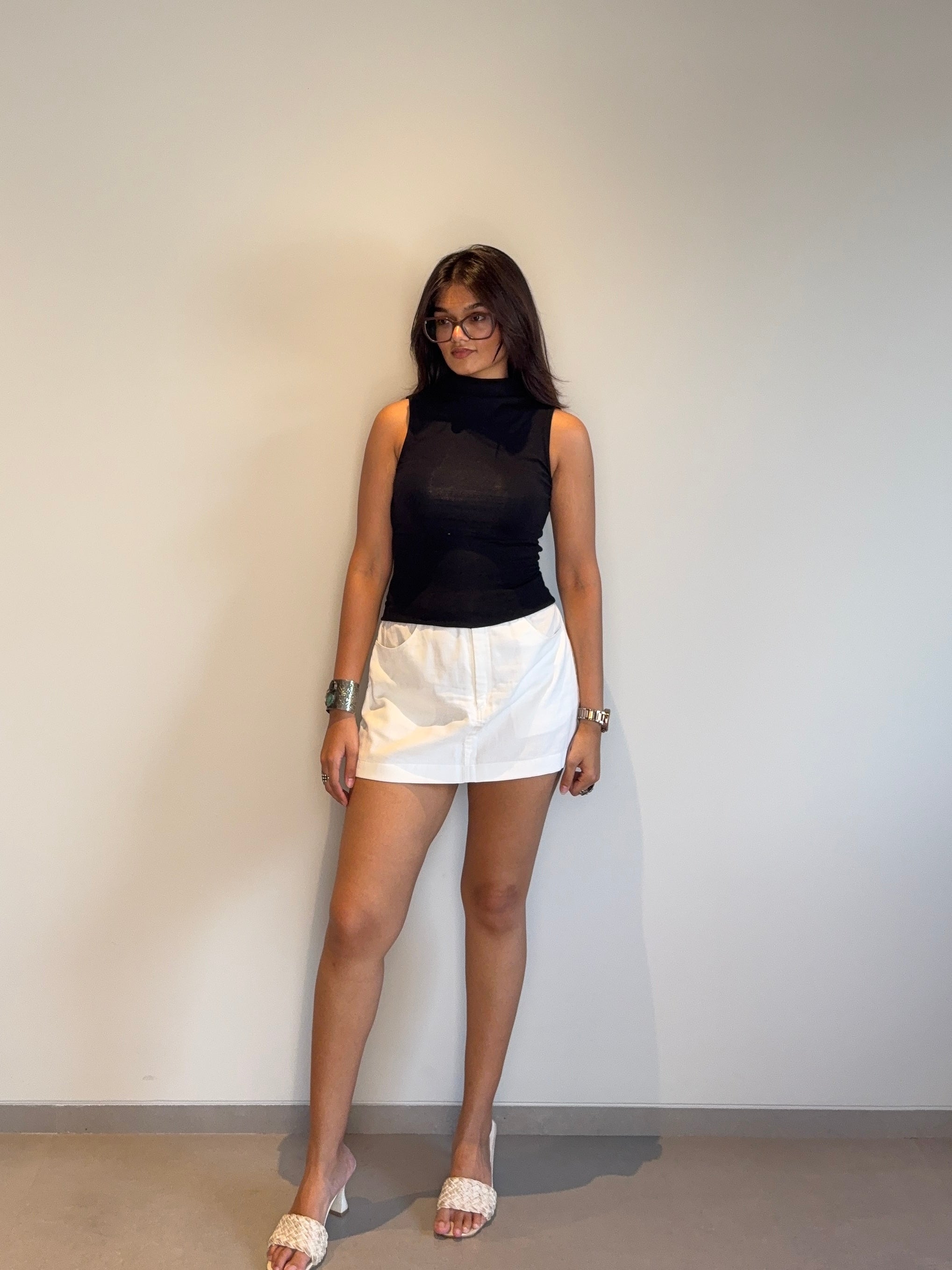 White Linen Skirt