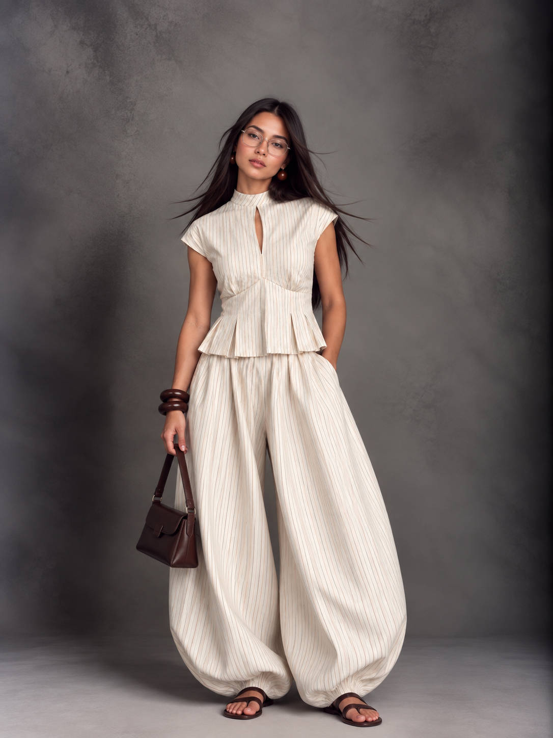 Beige monochrome co-ord set