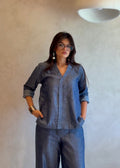 Denim Effect Linen Top