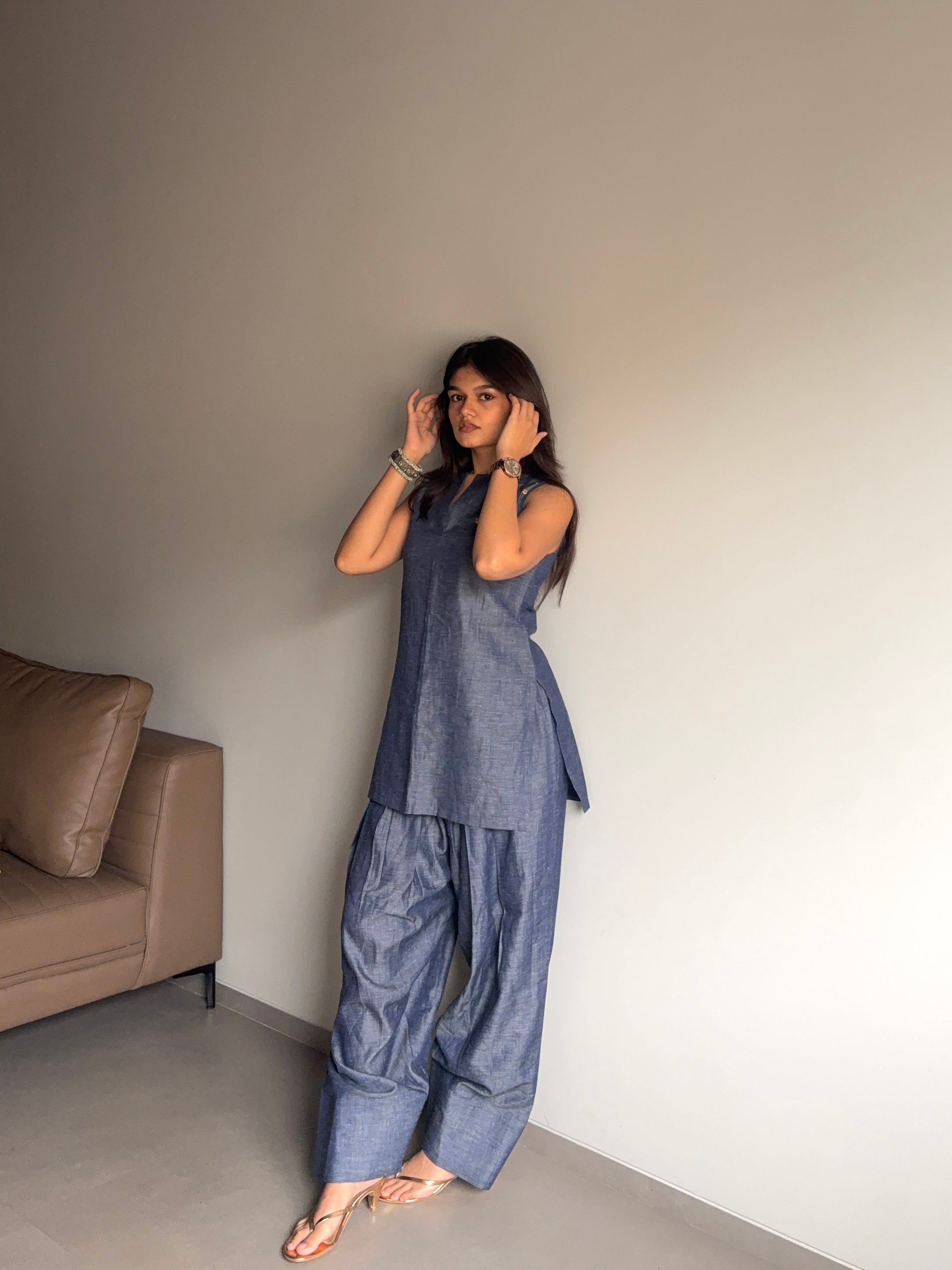 Neelima- Farshi Salwar Set with Gota Patti Detailing