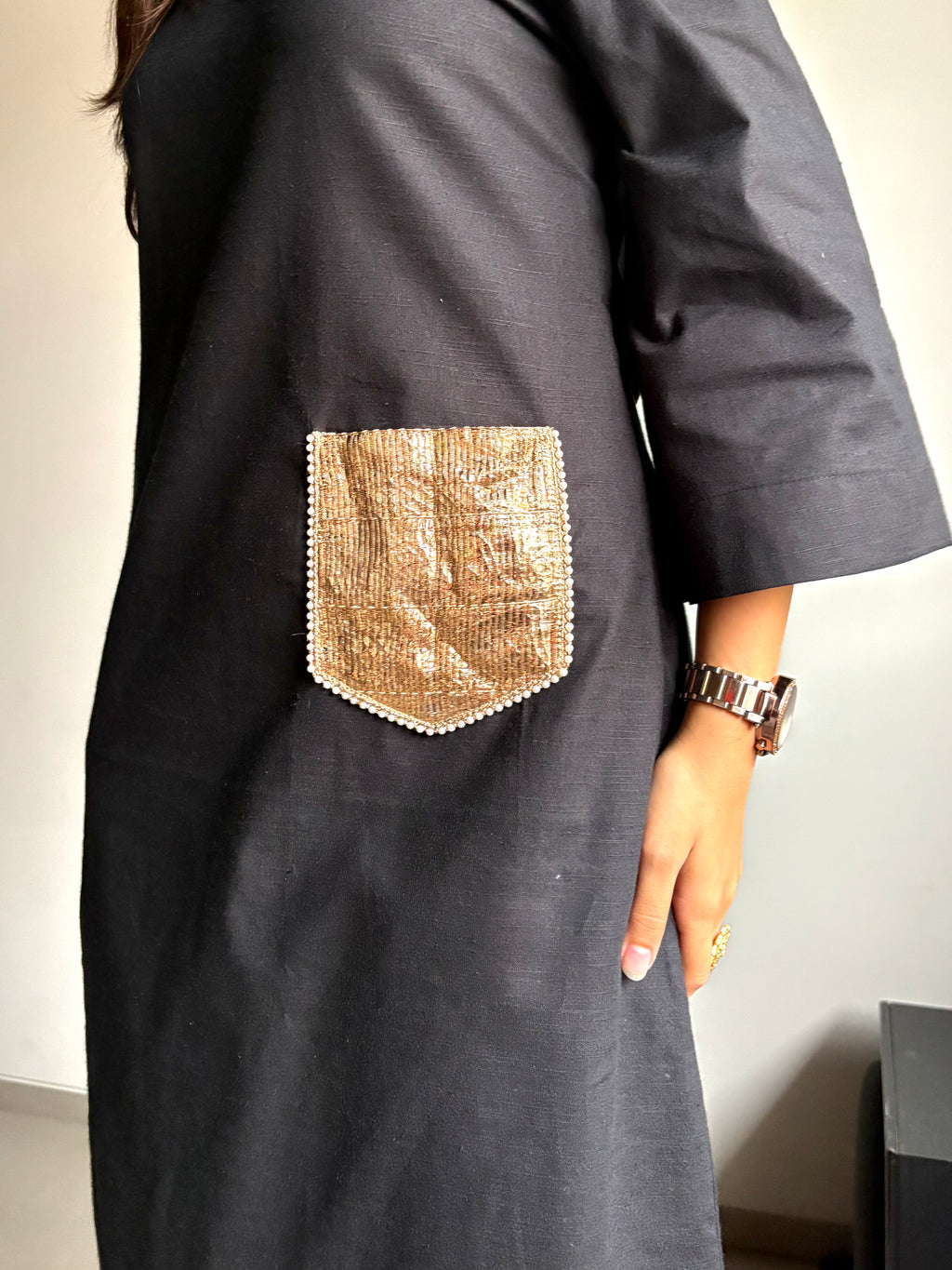 Kanak - Black Kurta Set with Gota Patti Detailing
