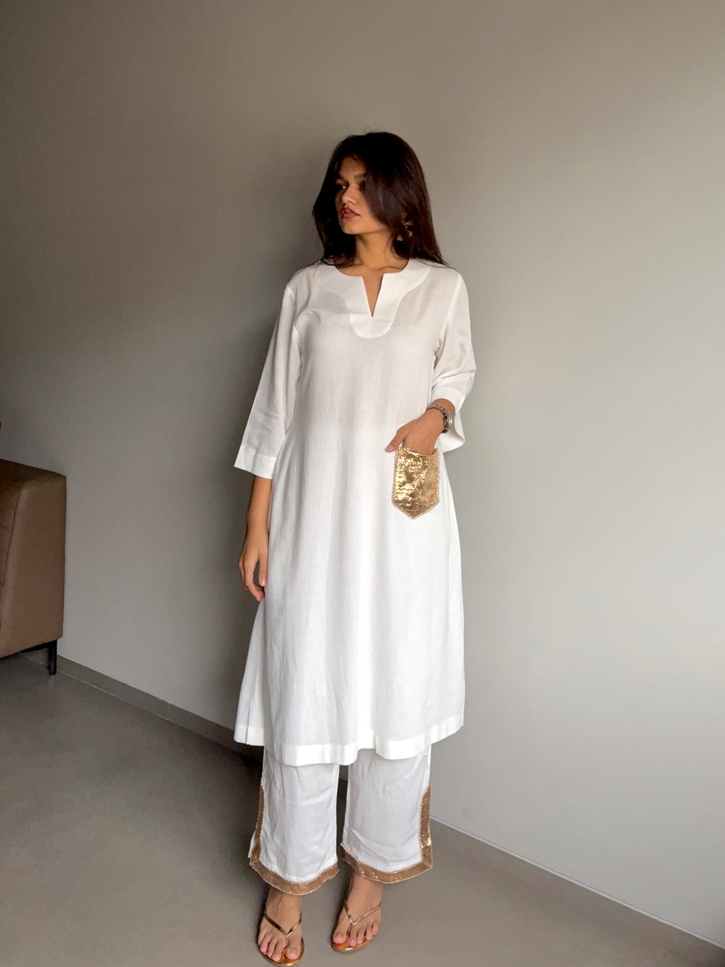 Chandni - Kurta Set with Gota Patti Detailing
