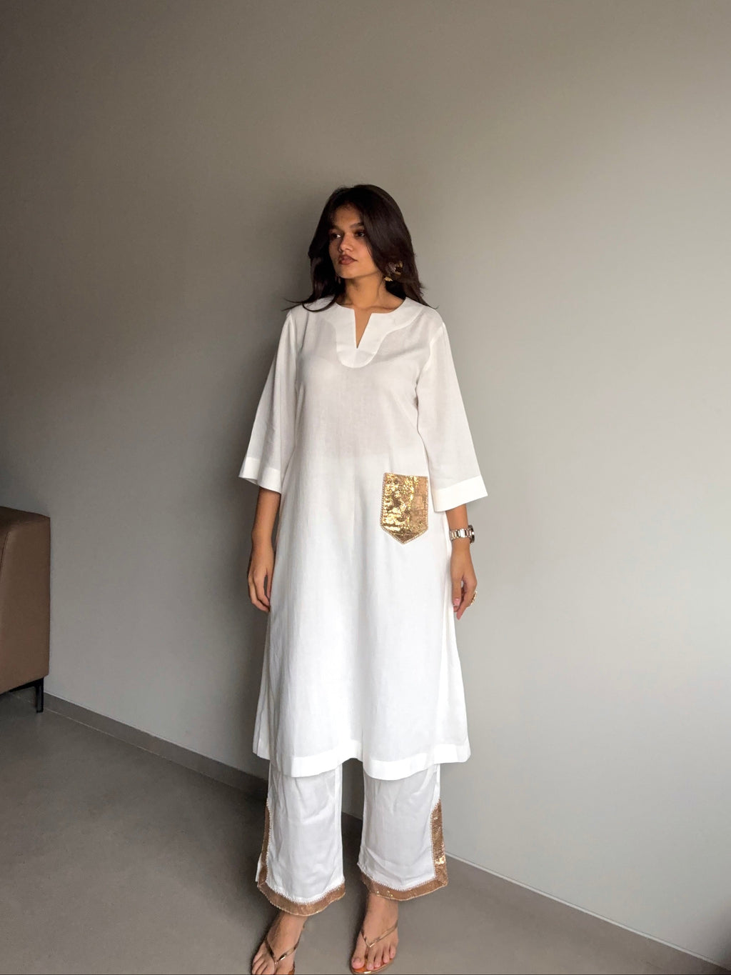 Chandni - Kurta Set with Gota Patti Detailing