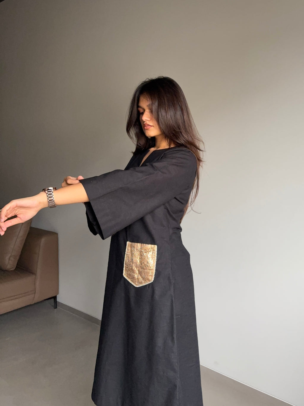 Kanak - Black Kurta Set with Gota Patti Detailing