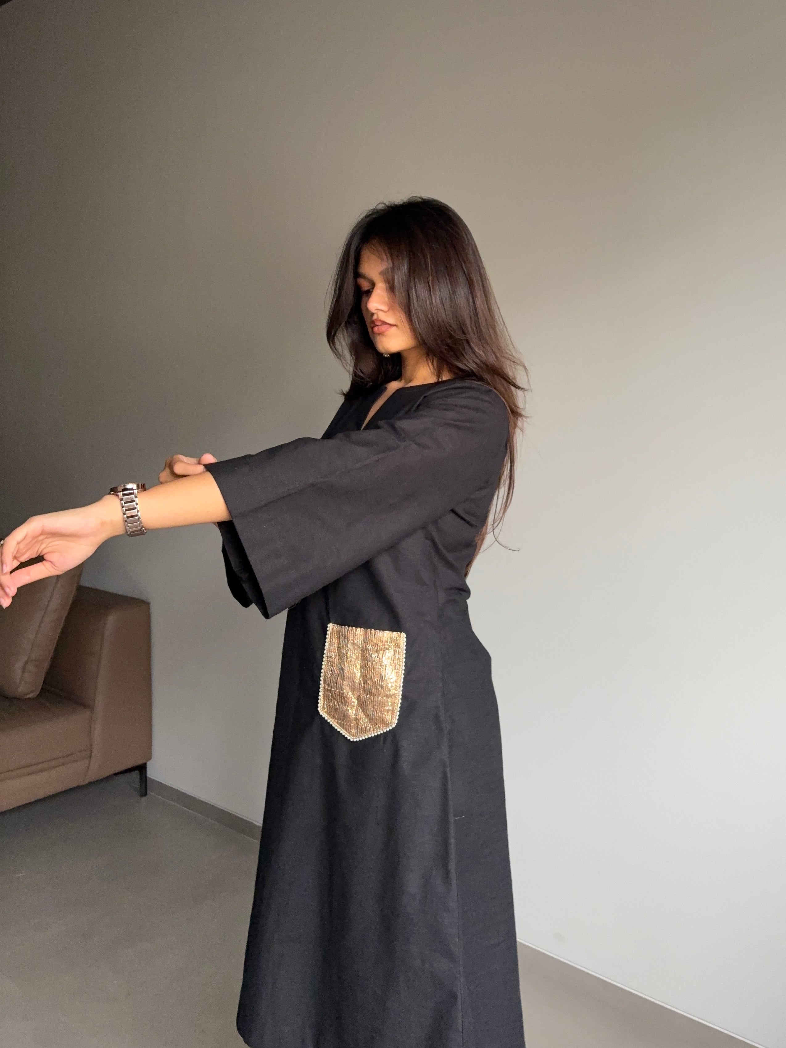 Kanak - Black Kurta Set with Gota Patti Detailing