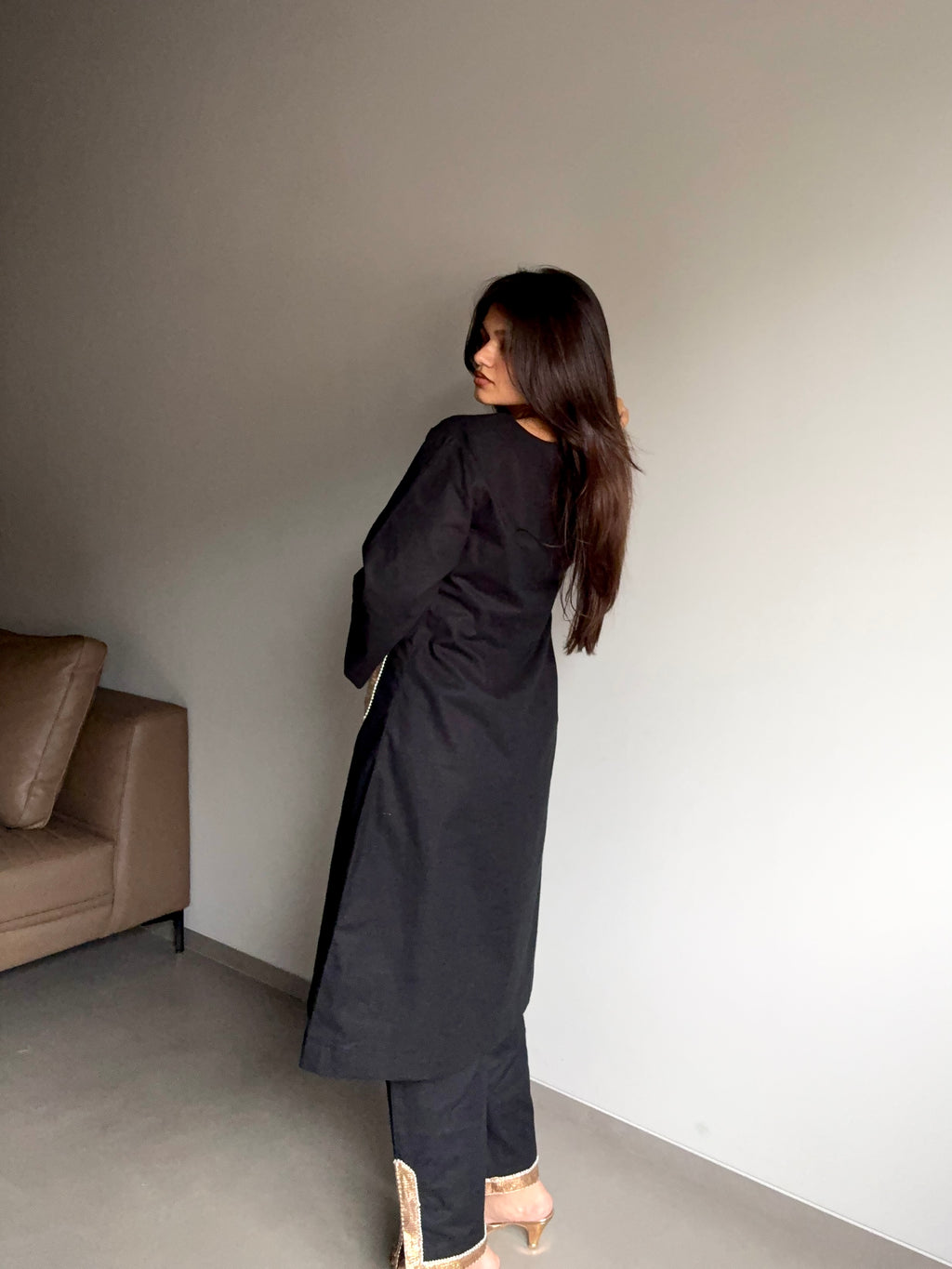Kanak - Black Kurta Set with Gota Patti Detailing