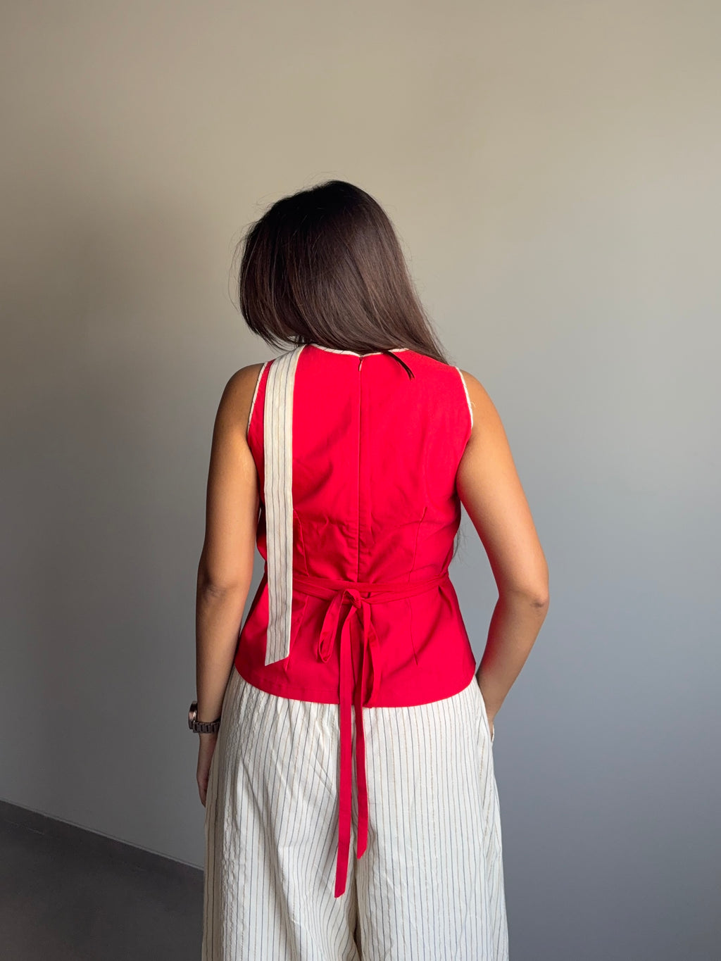 Rohini -Red Top with Tie