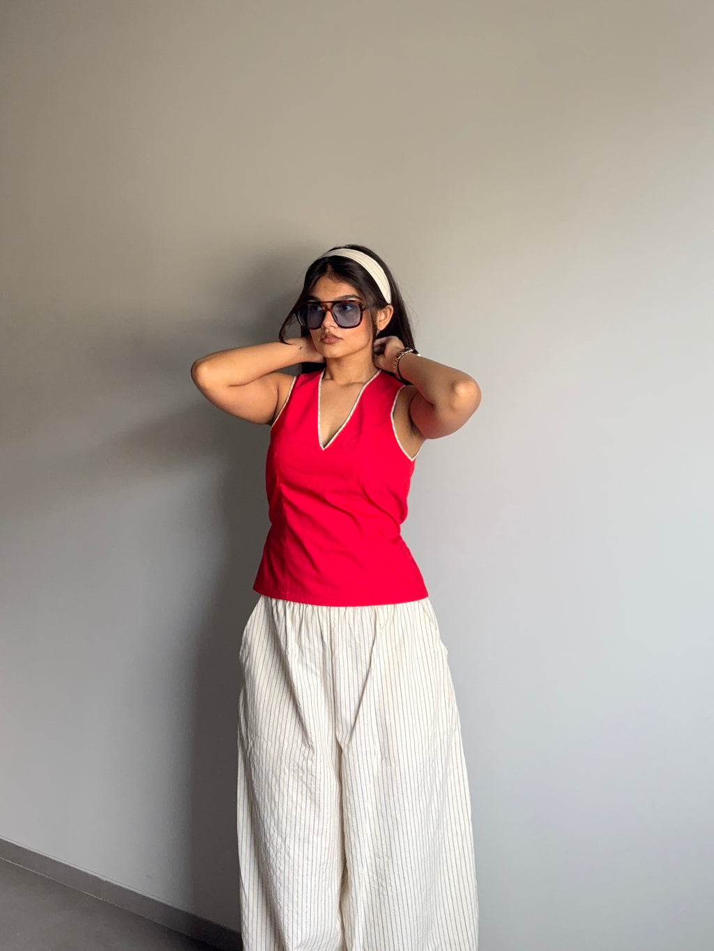 Rohini -Red Top with Tie