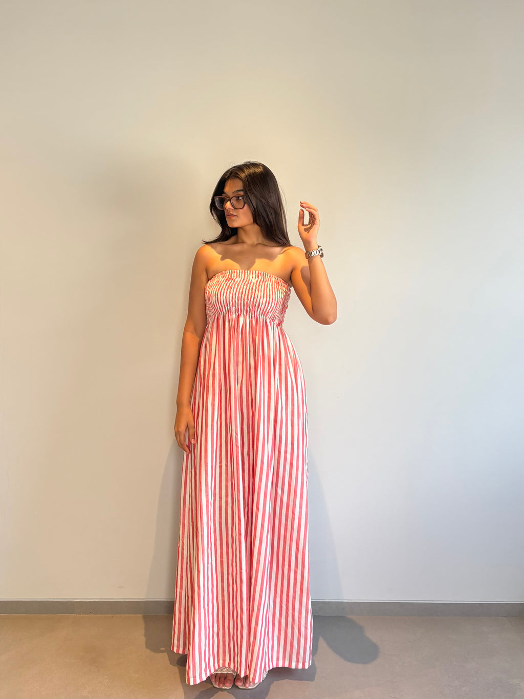 Striped Ruched Dress