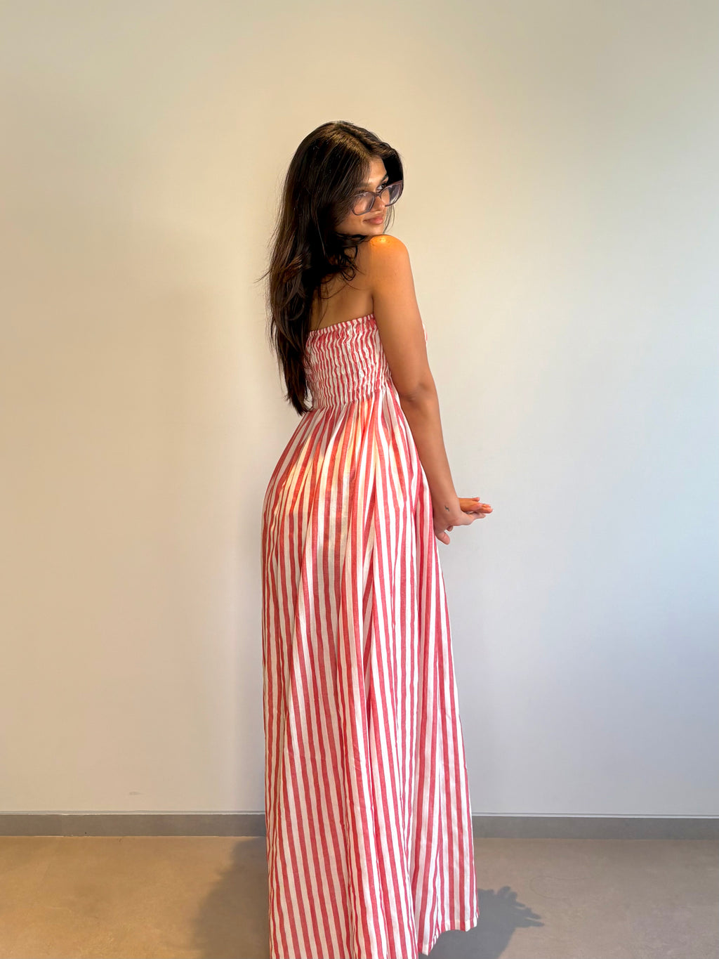 Striped Ruched Dress