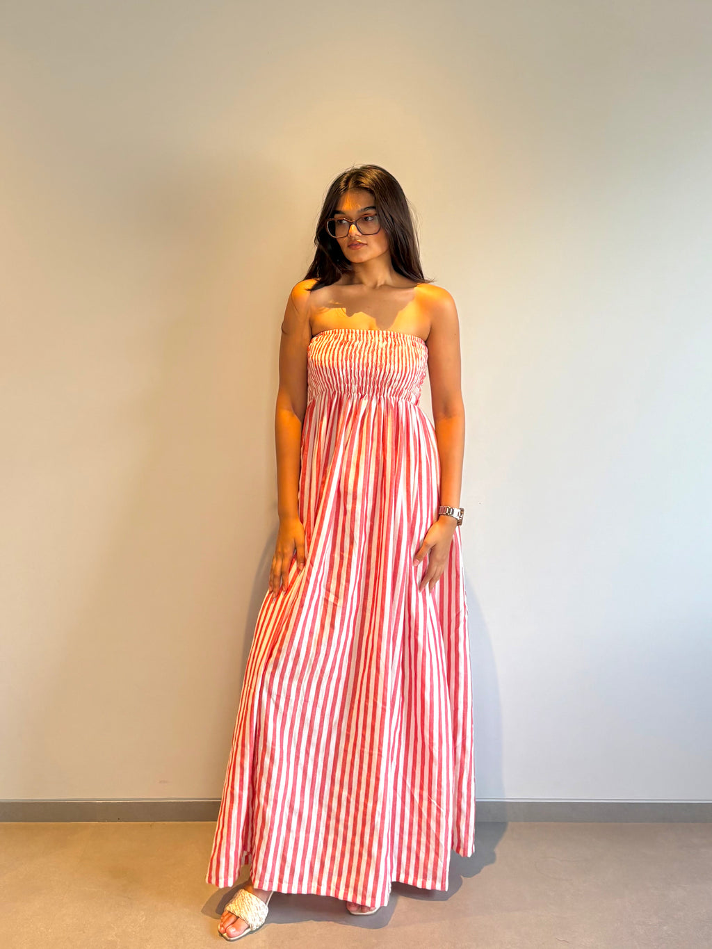 Striped Ruched Dress
