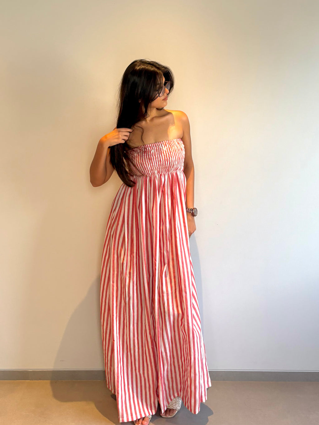 Striped Ruched Dress