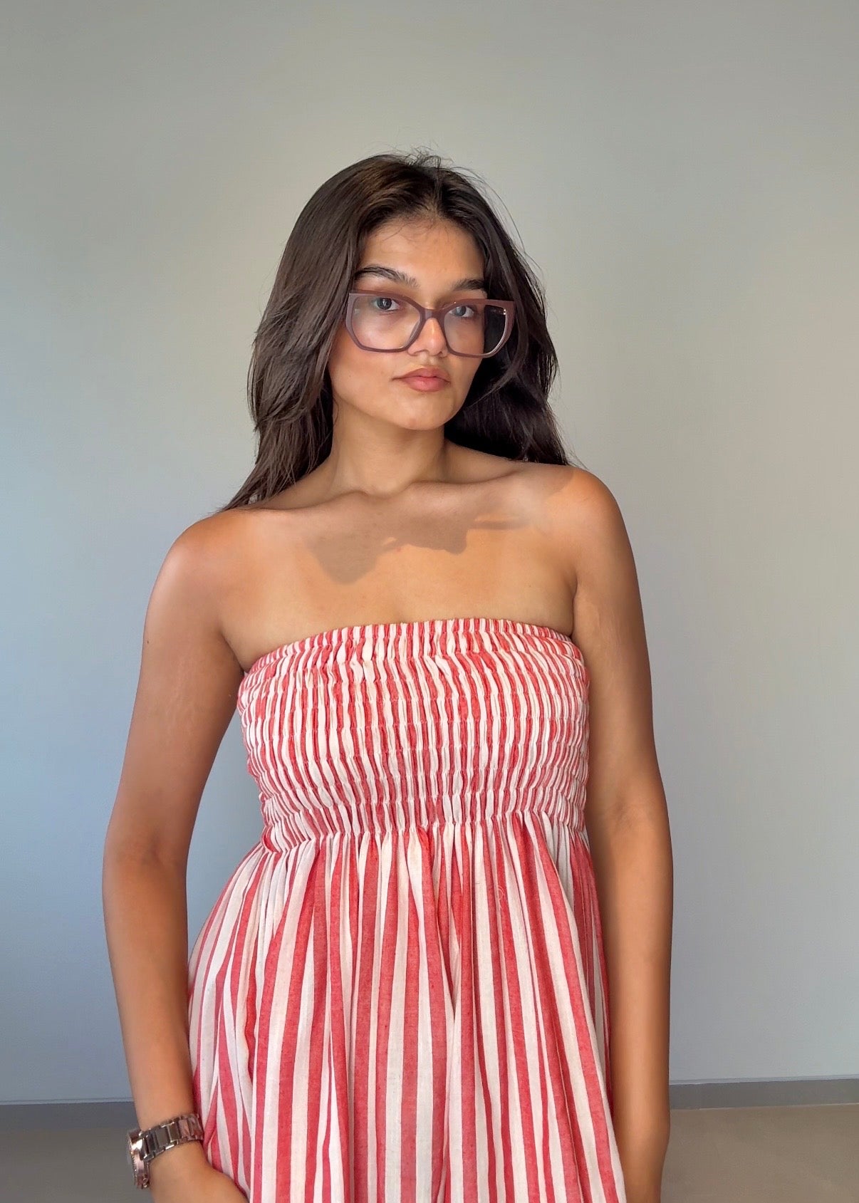 Striped Ruched Dress