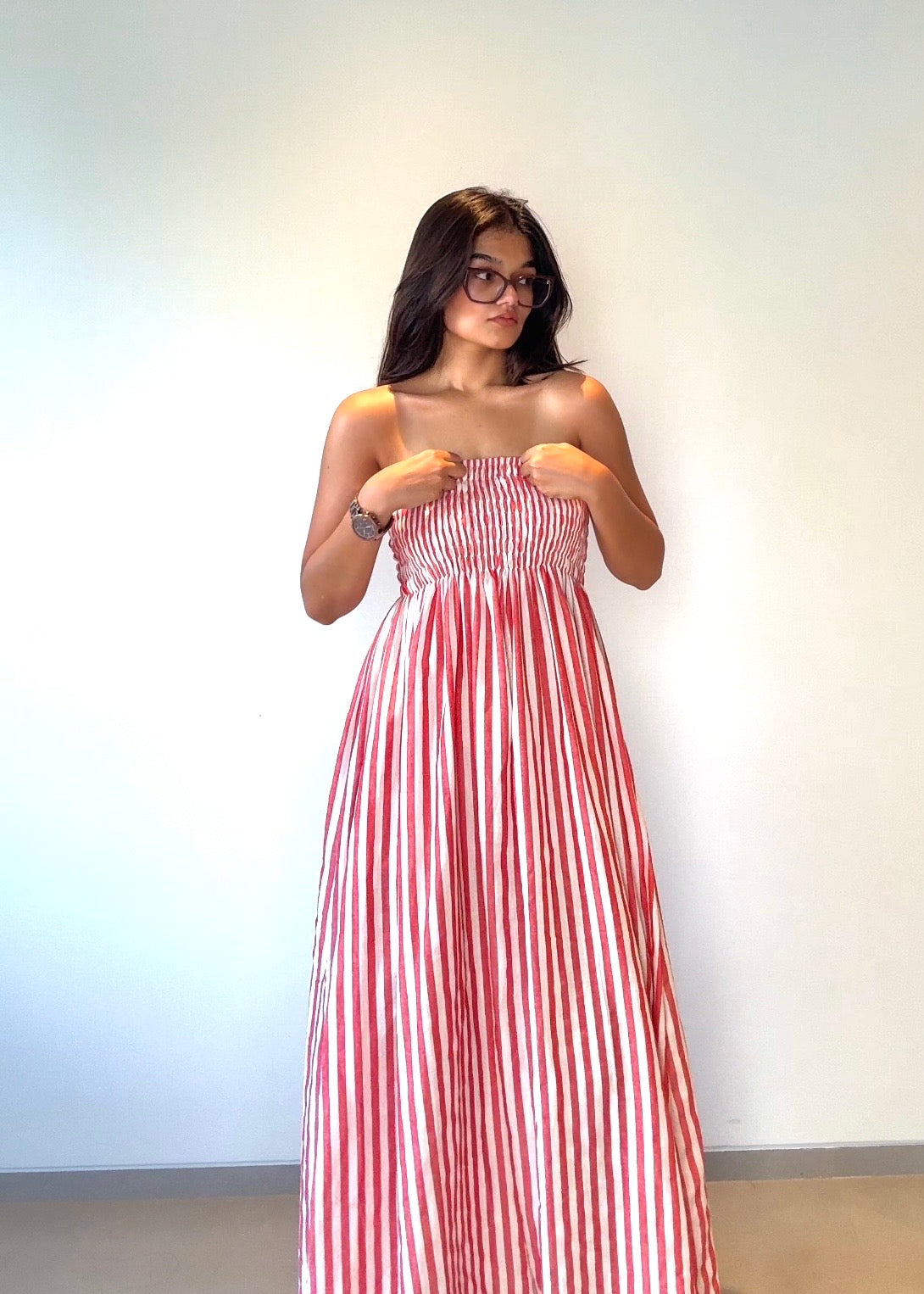 Striped Ruched Dress