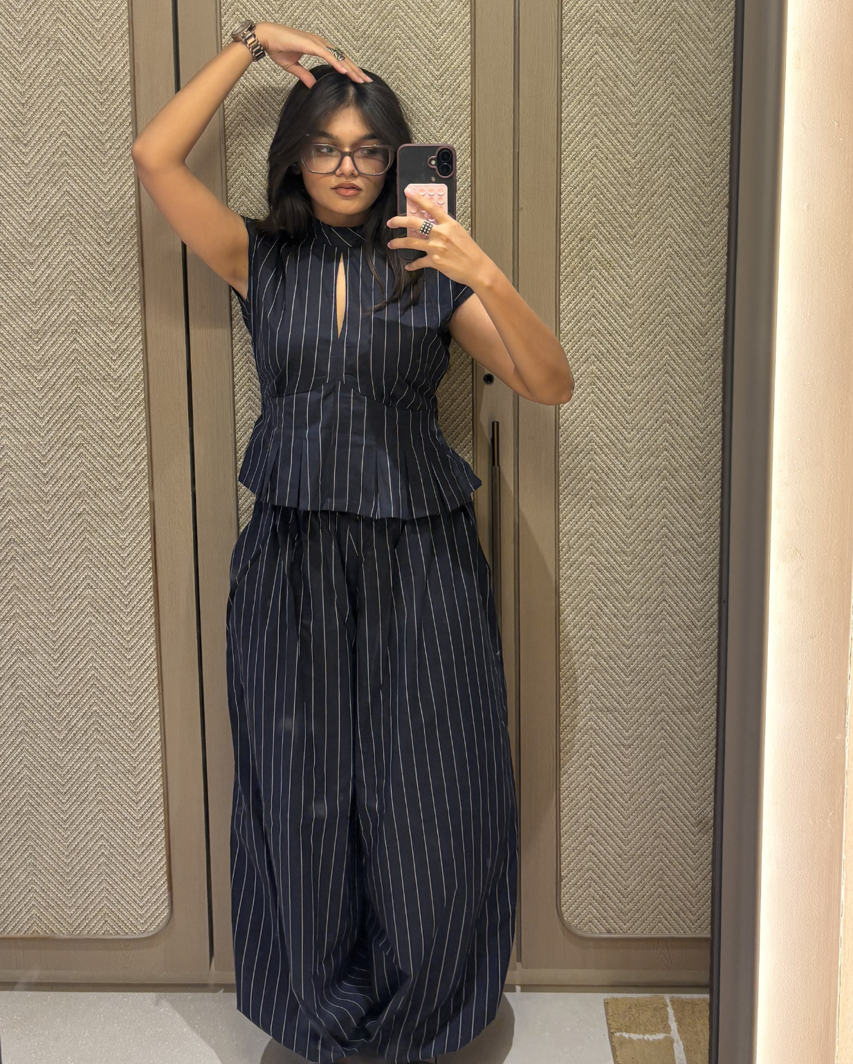 High Rise Striped Balloon Pants