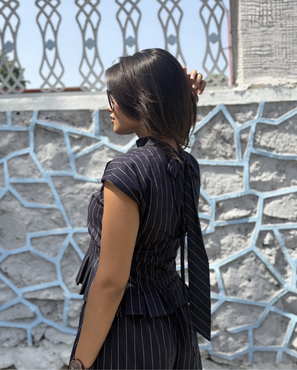 Structured Top with Tie Detailing