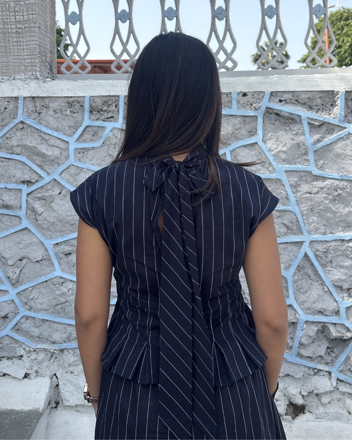 Structured Top with Tie Detailing